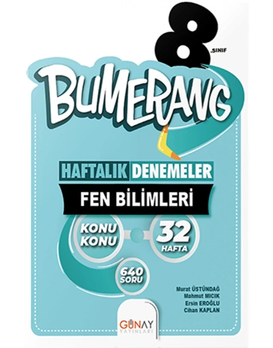 GÜNAY YAYINLARI 8. Sınıf LGS Bumerang 32 Haftalık Fen Bilimleri Denemeleri