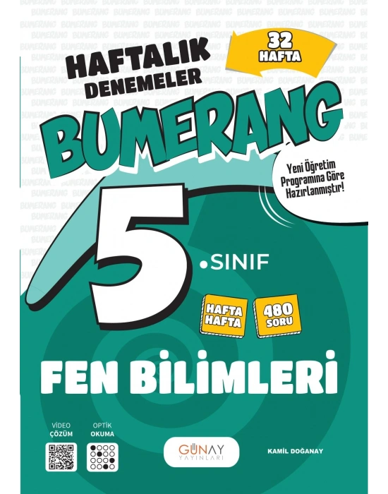 GÜNAY YAYINLARI 5. Sınıf Bumerang 32 Haftalık Fen Bilimleri Denemeleri