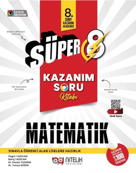 NİTELİK YAYINLARI 8.SINIF SÜPER KAZANIM MATEMATİK SORU KİTABI
