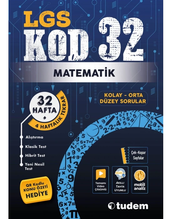 TUDEM YAYINLARI 8.SINIF LGS MATEMATİK KOD 32 TEKRAR TESTİ
