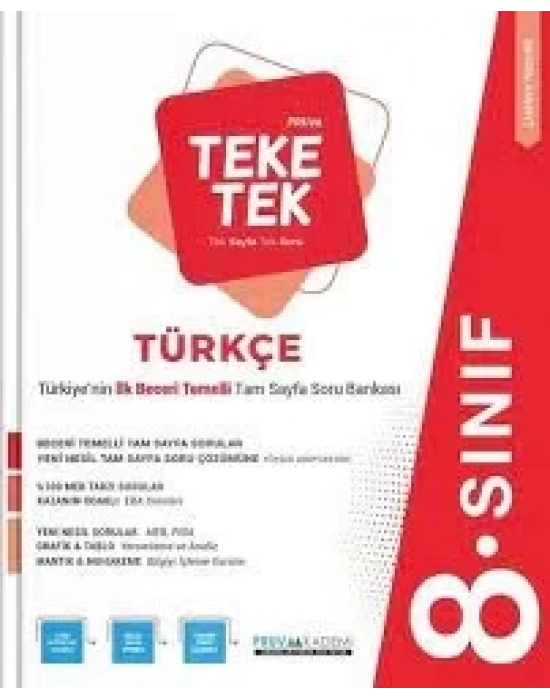 PRUVA AKADEMİ YAYINLARI 8.SINIF TÜRKÇE TEKE TEK