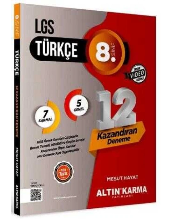 Altın Karma Yayınları 2024 8. Sınıf LGS Türkçe 12`li Sarmal Deneme