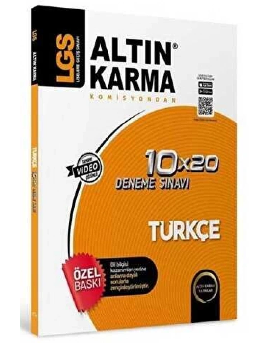 Altın Karma Yayınları LGS 8. Sınıf Türkçe 10x20 Branş Deneme