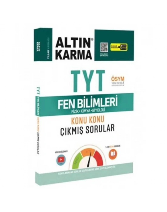 Altın Karma Yayınları TYT Fen Bilimleri Fizik - Kimya - Biyoloji Konu Konu Çıkmış Sorular