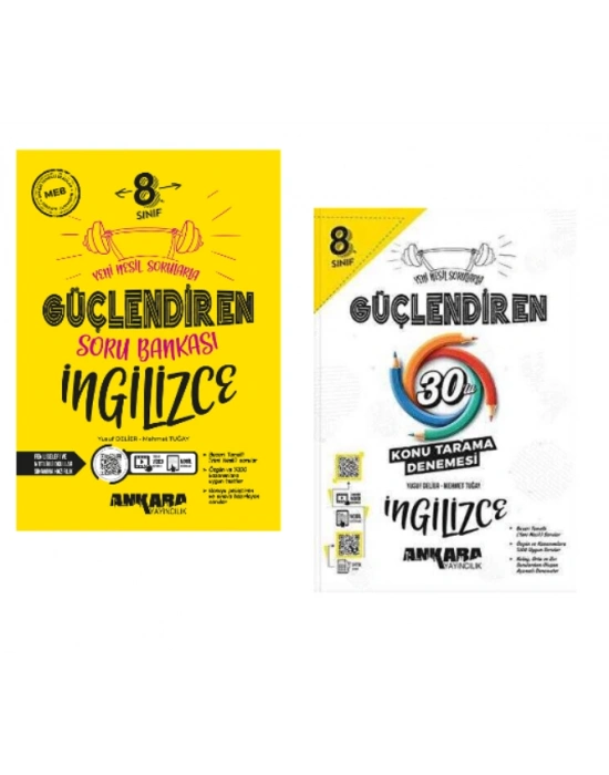 ANKARA YAYINCILIK 8. Sınıf İngilizce Güçlendiren Soru Bankası + Güçlendiren 30 Deneme
