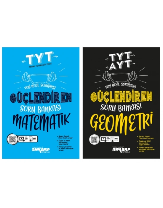 ANKARA YAYINCILIK TYT Matematik ve TYT-AYT Geometri Güçlendiren Soru Bankası (2 Kitap)