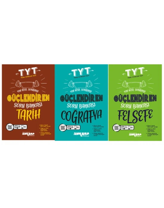 ANKARA YAYINCILIK TYT Tarih - Coğrafya - Felsefe Güçlendiren Soru Bankası (3 Kitap)