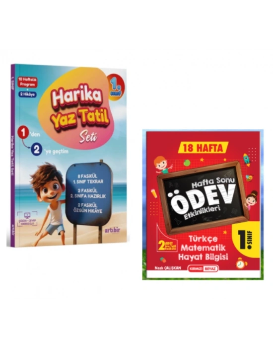 ARTIBİR YAYINLARI 1. Sınıf Harika Tatil ve Hafta Sonu Ödev Etkinlikleri (2 Kitap)