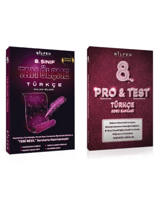 BİLFEN 8. Sınıf Tam Ölçme Türkçe ve Protest Soru Bankası (2 Kitap)