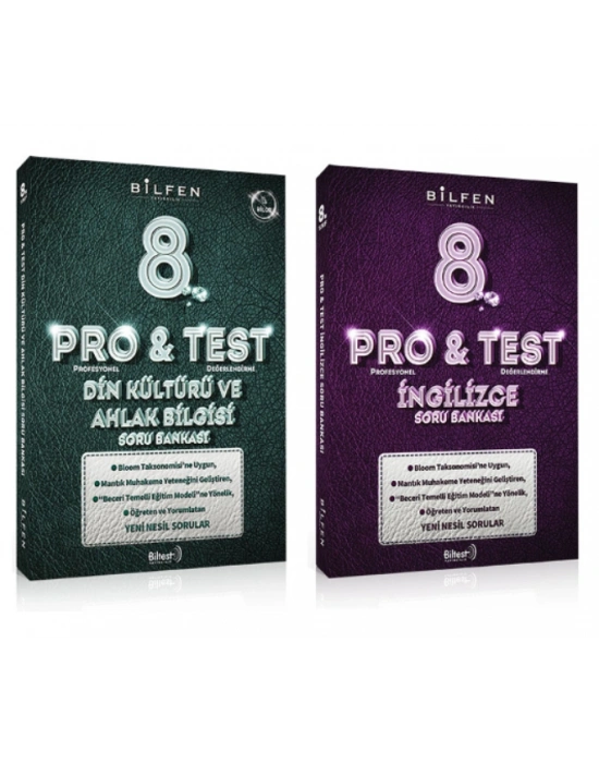BİLFEN PRO&TEST 8. Sınıf Din Kültürü ve Ahlak Bilgisi - İngilizce Soru Bankası (2 Kitap)