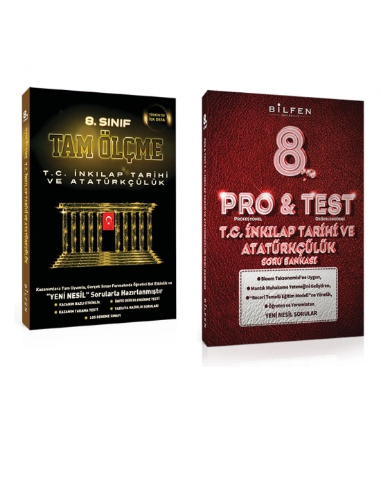 BİLFEN PRO&TEST 8. Sınıf T.C. İnkilap Tarihi ve Atatürkçülük ve Tam Ölçme Soru Bankası (2 Kitap)