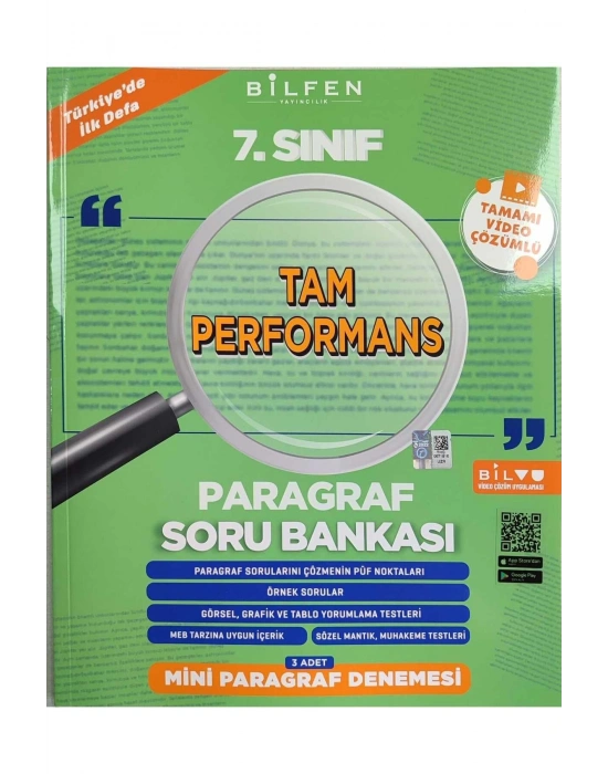 BİLFEN YAYINCILIK 7.SINIF TAM PERFORMANS PARAGRAF SORU BANKASI