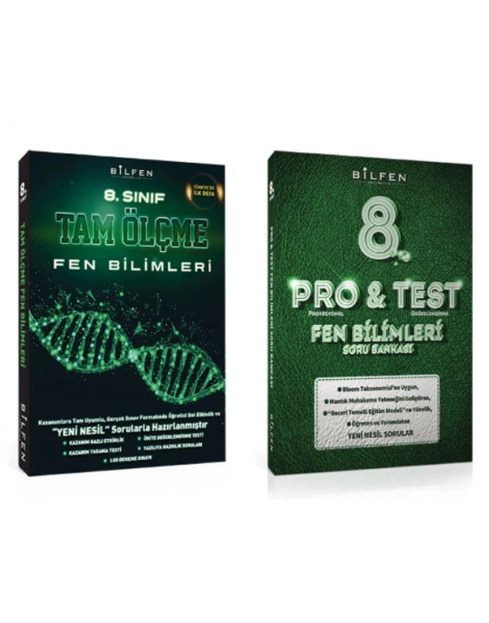 BİLFEN YAYINLARI 8. Sınıf Fen Bilimleri Tam Ölçme - Protest Soru Bankası ( 2 Kitap)