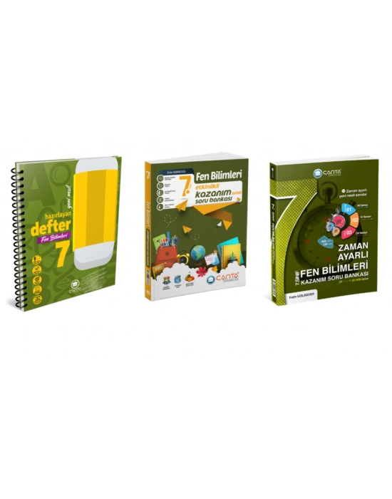 Çanta Yayıncılık 7. Sınıf Fen Bilimleri Hazırlayan Defter - Etkinlik Kazanım Soru Bankası ve Zaman Ayarlı Kazanım Soru Bankası (3 Kitap)