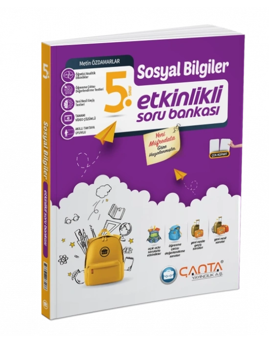 Çanta Yayınları 5.Sınıf Sosyal Bilgiler Etkinlikli Kazanım Soru Bankası