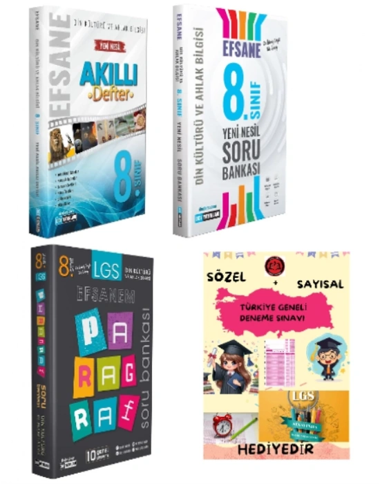 DDY YAYINLARI 8.Sınıf Din Kültürü ve Ahlak Bilgisi Efsane Akıllı Defter +Soru Bankası + DDY PARAGRAF + Hediye