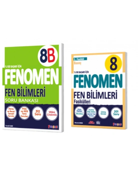 FENOMEN YAYINLARI 8. SINIF Fen Bilimleri B Soru Bankası + Fen Bilimleri 3. Fasikül (Basınç)