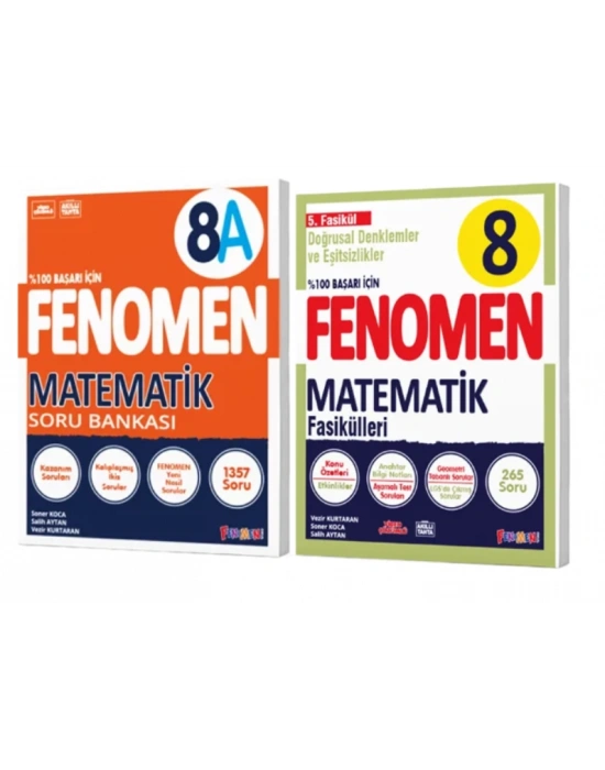 FENOMEN YAYINLARI 8. SINIF Matematik A Soru Bankası ve Matematik Fasikülü 5 (Doğrusal Denklemler Ve Eşitsizlikler)(2 KİTAP)