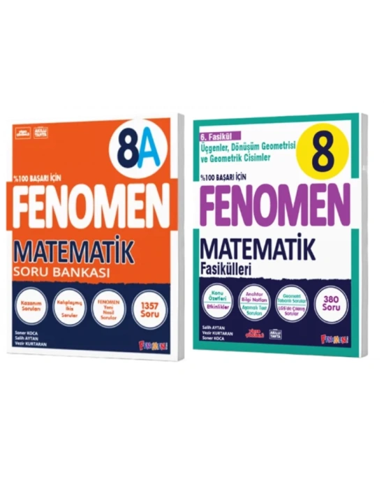 FENOMEN YAYINLARI 8. SINIF Matematik A Soru Bankası ve Matematik Matematik 6. Fasikül (Üçgenler, Dönüşüm Geometrisi Ve Geometrik Cisimler)(2 KİTAP)