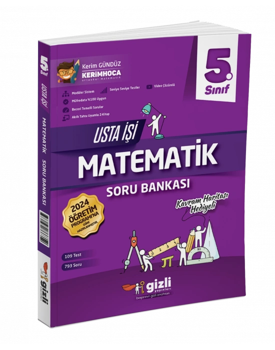 Gizli Yayınları 5. Sınıf Matematik Usta İşi Soru Bankası (Kavram Haritası Hediyeli)