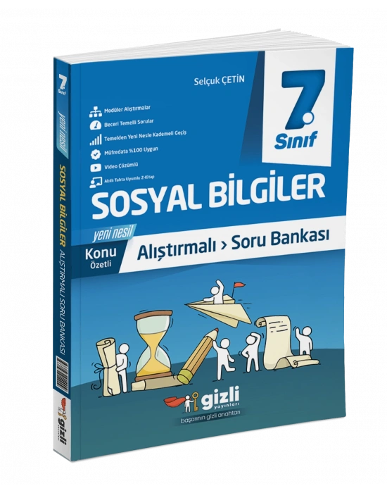 Gizli Yayınları 7. Sınıf Sosyal Bilgiler Konu Anlatımlı Alıştırmalı Soru Bankası