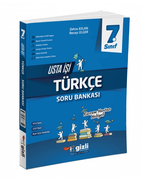 Gizli Yayınları 7. Sınıf Türkçe Usta İşi Soru Bankası (Kavram Haritası Hediyeli)