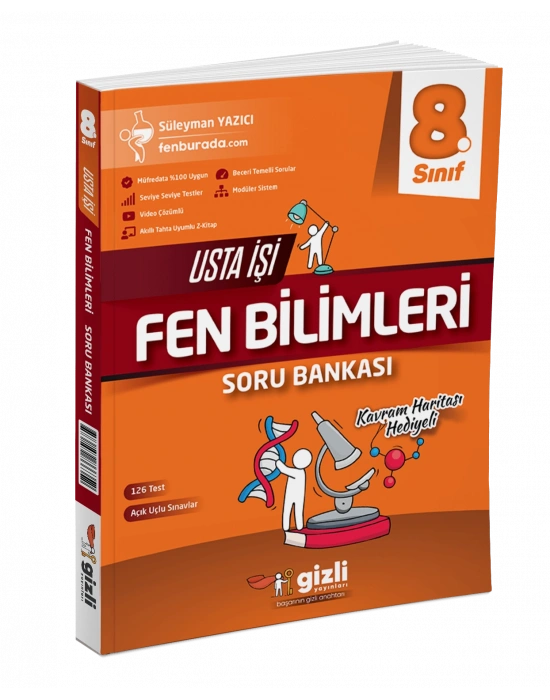 Gizli Yayınları 8. Sınıf Fen Bilimleri Usta İşi Soru Bankası (Kavram Haritası Hediyeli)