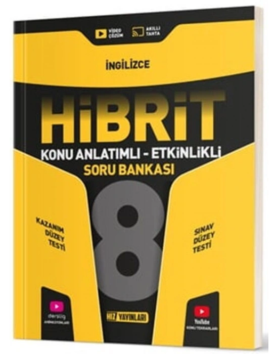 Hız Yayınları 8. Sınıf İngilizce HİBRİT Konu Anlatımlı Etkinlikli Soru Bankası