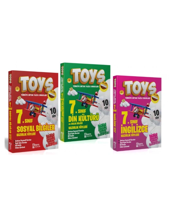 İsem Yayıncılık 7. Sınıf TOYS Sosyal Bilgiler + Din + İngilizce Soru Bankası Seti