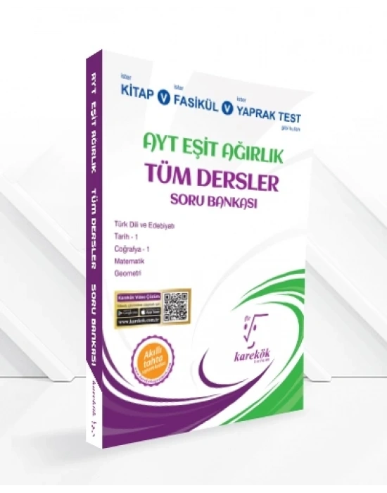 KAREKÖK YAYINLARI AYT EŞİT AĞIRLIK TÜM DERSLER SORU BANKASI