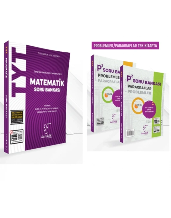 KAREKÖK YAYINLARI TYT MATEMATİK - TYT P² (Problemler ve Paragraf) SORU BANKASI (2 KİTAP)