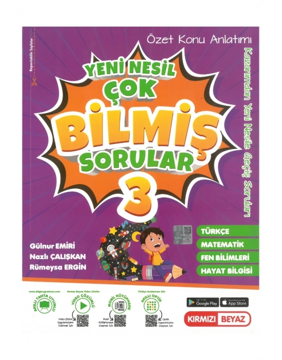 Kırmızı Beyaz 3.Sınıf Konu Özetli Tüm Dersler Çok Bilmiş Sorular Yeni Nesil