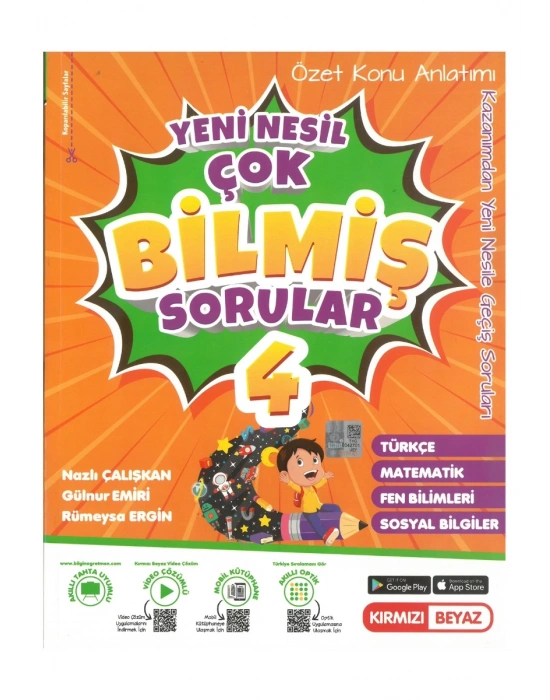 Kırmızı Beyaz 4.Sınıf Konu Özetli Tüm Dersler Çok Bilmiş Sorular Yeni Nesil