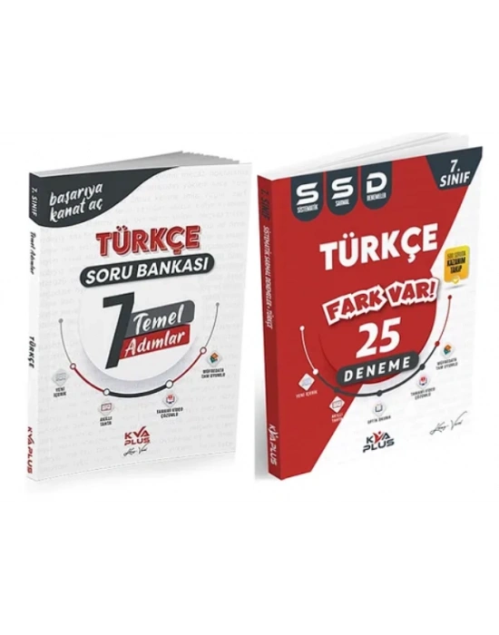 KORAY VAROL YAYINLARI 7. SINIF TÜRKÇE TEMEL ADIMLAR SORU BANKASI VE 25 SİSTEMATİK SARMAL DENEME (2 KİTAP)