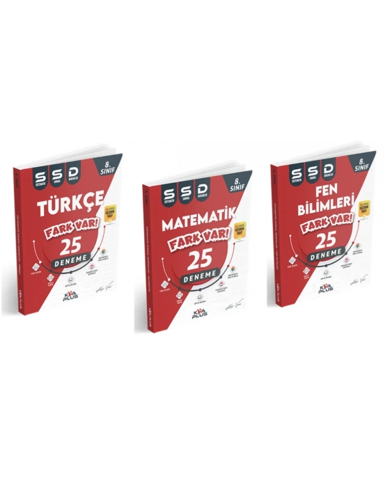 KORAY VAROL YAYINLARI 8. SINIF TÜRKÇE - MATEMATİK - FEN BİLİMLERİ 25 SİSTEMATİK SARMAL DENEME (3 KİTAP)