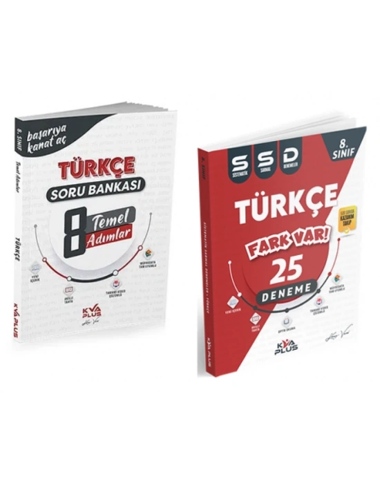KORAY VAROL YAYINLARI 8. SINIF TÜRKÇE TEMEL ADIMLAR SORU BANKASI VE 25 SİSTEMATİK SARMAL DENEME (2 KİTAP)