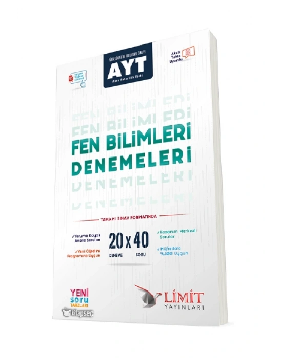 LİMİT YAYINLARI AYT 20Lİ FEN BİLİMLERİ DENEME