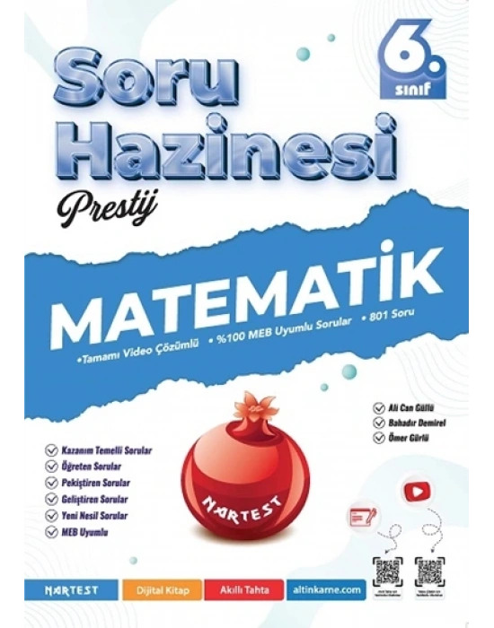 NARTEST YAYINLARI 6.SINIF MAARİF MODELİ PRESTİJ MATEMATİK SORU HAZİNESİ
