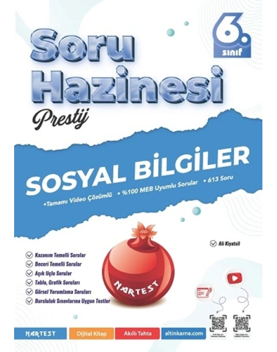 NARTEST YAYINLARI 6.SINIF MAARİF MODELİ PRESTİJ SOSYAL BİLGİLER SORU HAZİNESİ