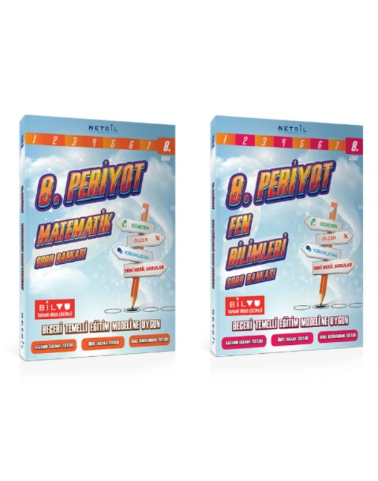 Netbil Yayınları 8. Periyot Matematik ve Fen Bilimleri Soru Bankası (2 Kitap)