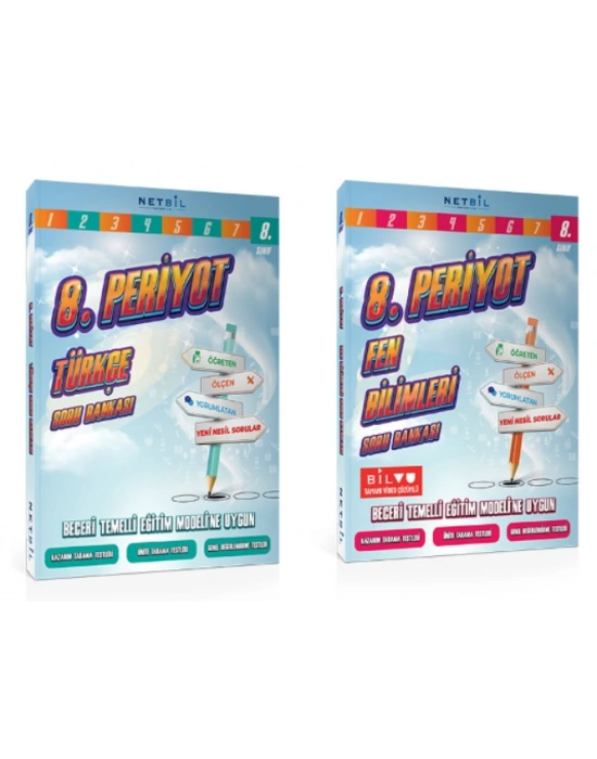Netbil Yayınları 8. Periyot Türkçe ve Fen Bilimleri Soru Bankası (2 Kitap)