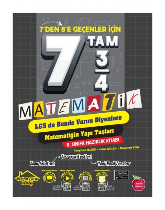 Newton 7den 8e Geçenlere 8.Sınıf Matematik Hazırlık Kitabı