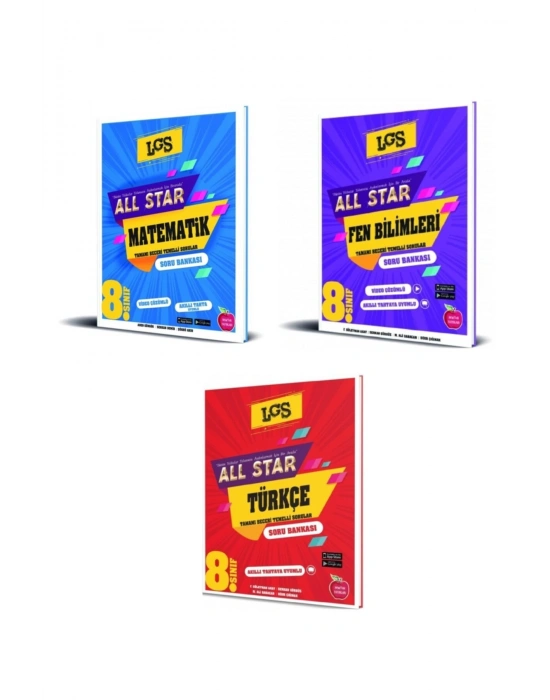 Newton 8. Sınıf All Star Soru Bankası Seti Matematik - Fen Bilimleri - Türkçe (3 Kitap)