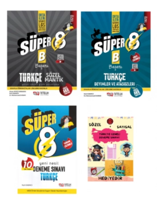 NİTELİK YAYINLARI 8.SINIF SÖZEL MANTIK - DEYİMLER VE ATASÖZLERİ SORU KİTABI ve TÜRKÇE 10 DENEME SINAVI