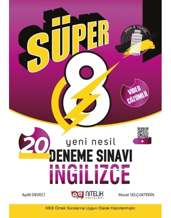 Nitelik Yayınları 8.SINIF YENİ NESİL SÜPER İNGİLİZCE 20 DENEME SINAVI