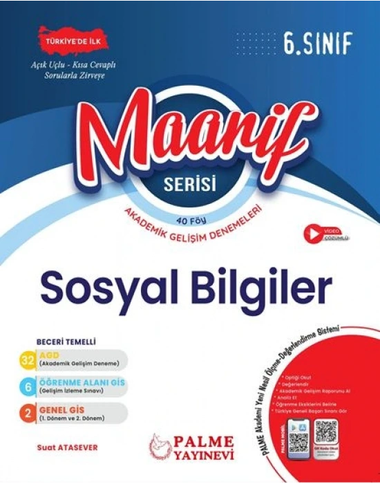 PALME YAYINEVİ 6.SINIF MAARİF SERİSİ SOSYAL BİLGİLER AKADEMİK GELİŞİM DENEMELERİ