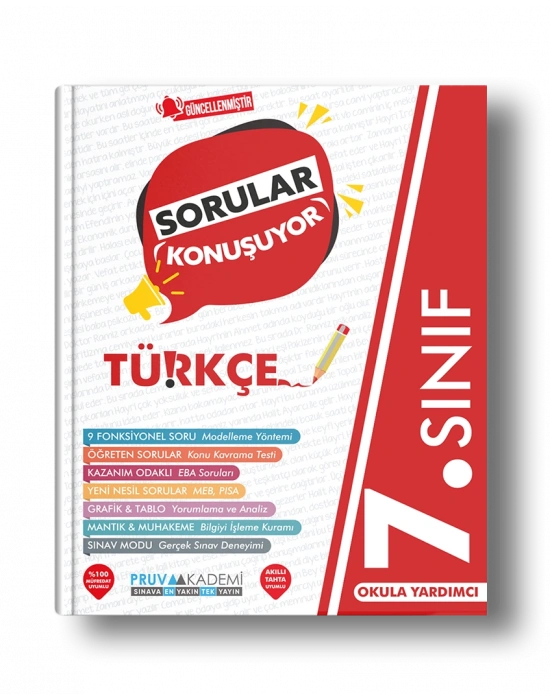 PRUVA AKADEMİ YAYINCILIK 7.SINIF TÜRKÇE SORULAR KONUŞUYOR