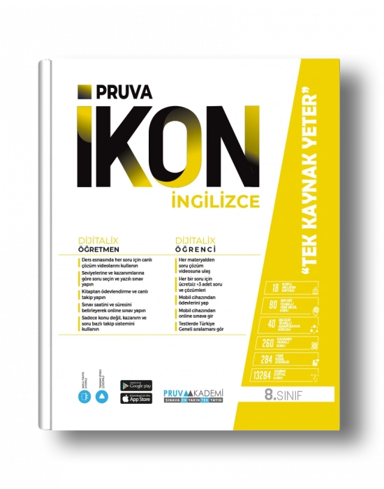 Pruva Akademi Yayıncılık 8. Sınıf İkon İngilizce Konu Anlatım Kitabı
