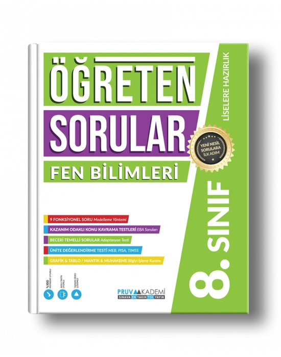 Pruva Akademi Yayıncılık 8. Sınıf Öğreten Sorular Fen Bilimleri Soru Bankası