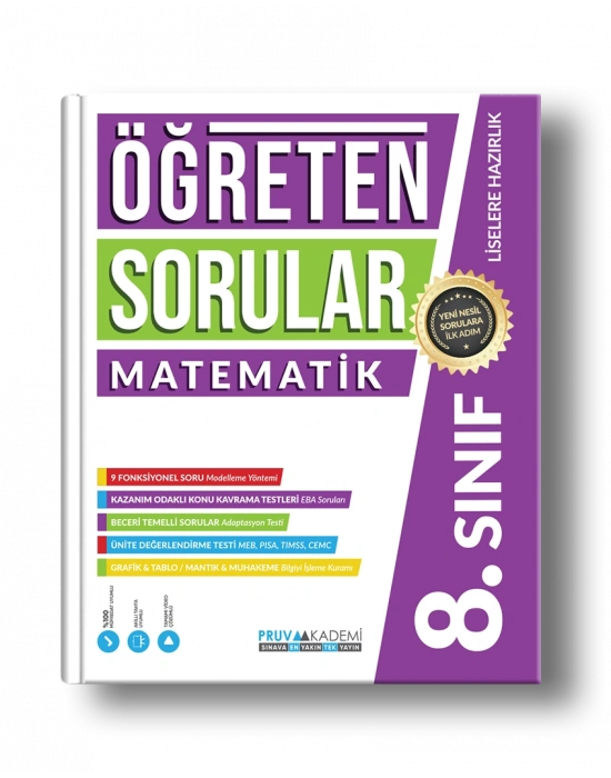 Pruva Akademi Yayıncılık 8. Sınıf Öğreten Sorular Matematik Soru Bankası